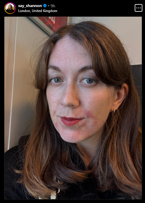 Post de instagram con la cara de Samantha Shannon
